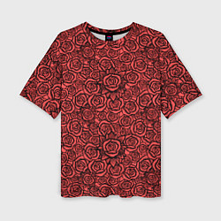 Женская футболка оверсайз Готические розы ретро
