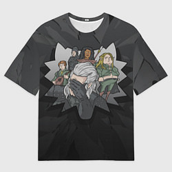 Женская футболка оверсайз Ведьмак на чёрных осколках
