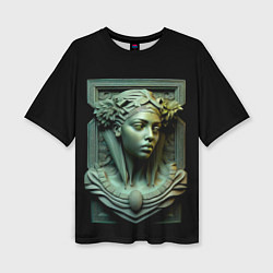 Женская футболка оверсайз Нейросеть - барельеф античной девушки