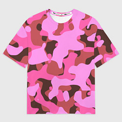 Футболка оверсайз женская Абстракция в розовых тонах, цвет: 3D-принт