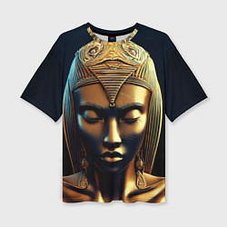 Футболка оверсайз женская Нейросеть - золотая статуя египетской царицы, цвет: 3D-принт