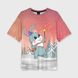 Футболка оверсайз женская Зайчик с волшебной палочкой, цвет: 3D-принт