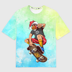 Футболка оверсайз женская Санта в отпуске, цвет: 3D-принт