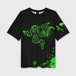 Футболка оверсайз женская Razer брызги, цвет: 3D-принт