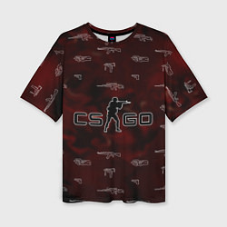 Футболка оверсайз женская CS GO с оружием, цвет: 3D-принт