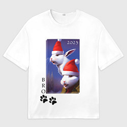 Футболка оверсайз женская Зайки BRO, цвет: 3D-принт