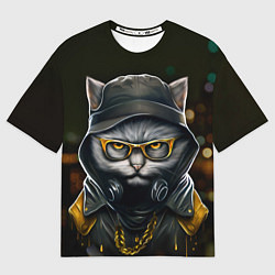 Футболка оверсайз женская Rich grey Cat, цвет: 3D-принт