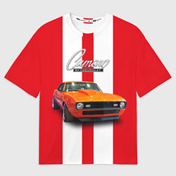 Футболка оверсайз женская Ретро маслкар Chevrolet Camaro SS 1968 года, цвет: 3D-принт