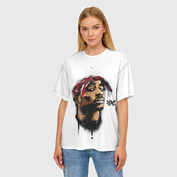 Футболка оверсайз женская 2Pac - Тупак Шакур, цвет: 3D-принт — фото 2