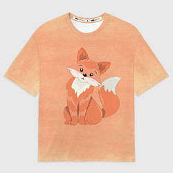 Футболка оверсайз женская Милая лиса, цвет: 3D-принт