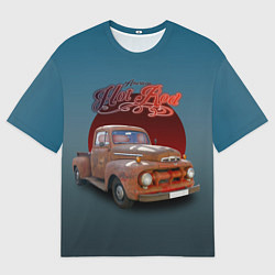 Женская футболка оверсайз Американская пикап 50-х годов в rat стиле