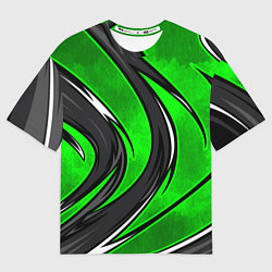 Футболка оверсайз женская Зеленая органическая броня, цвет: 3D-принт