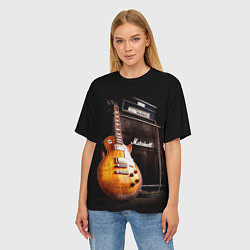 Футболка оверсайз женская Рокерская гитара, цвет: 3D-принт — фото 2