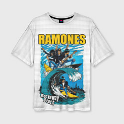 Женская футболка оверсайз Ramones rock away beach