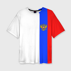 Футболка оверсайз женская Цвета России - герб, цвет: 3D-принт