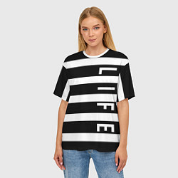 Футболка оверсайз женская Полосатая, цвет: 3D-принт — фото 2