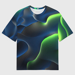 Женская футболка оверсайз Плиты и неоновое свечение