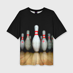 Футболка оверсайз женская Боулинг - кегли на дорожке, цвет: 3D-принт