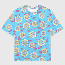 Футболка оверсайз женская Мандала орнамент на пятнах, цвет: 3D-принт