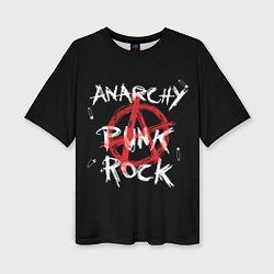 Женская футболка оверсайз Анархия - панк рок