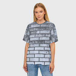 Футболка оверсайз женская Grey wall, цвет: 3D-принт — фото 2