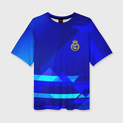 Футболка оверсайз женская Реал Мадрид фк эмблема, цвет: 3D-принт