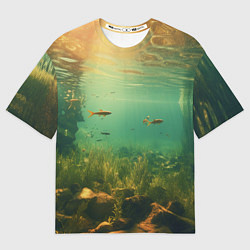 Женская футболка оверсайз Рыбки в море