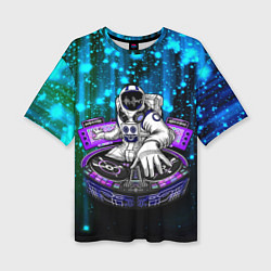 Женская футболка оверсайз Space DJ - neon starfall