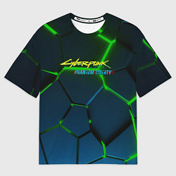 Футболка оверсайз женская Cyberpunk 2077 phantom liberty green neon, цвет: 3D-принт