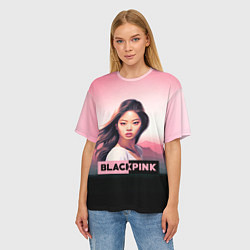 Футболка оверсайз женская Солистка Blackpink, цвет: 3D-принт — фото 2