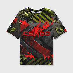 Футболка оверсайз женская CS GO red logo, цвет: 3D-принт