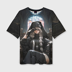 Футболка оверсайз женская Монашка 2b от нейросети, цвет: 3D-принт