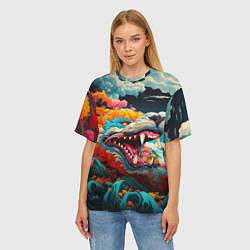 Футболка оверсайз женская Художественный дракон от нейросети, цвет: 3D-принт — фото 2