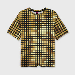 Женская футболка оверсайз Золотая мозаика, поверхность диско шара