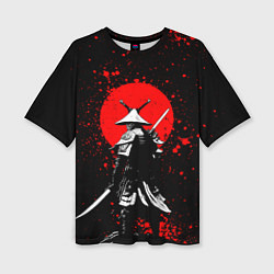 Женская футболка оверсайз Призрак цусимы - самурай