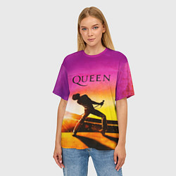 Футболка оверсайз женская Queen Фредди Меркьюри, цвет: 3D-принт — фото 2