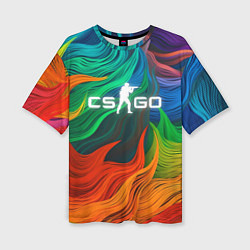 Женская футболка оверсайз Cs Go Logo Color