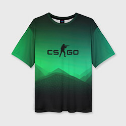 Футболка оверсайз женская CS GO green black background, цвет: 3D-принт