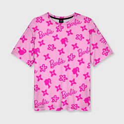 Футболка оверсайз женская Барби паттерн розовый, цвет: 3D-принт