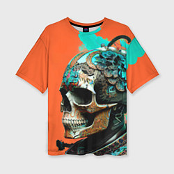 Женская футболка оверсайз Art skull - irezumi - Japan