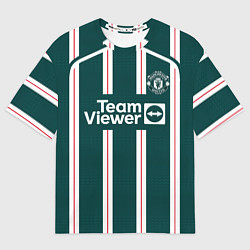 Футболка оверсайз женская ФК Манчестер Юнайтед форма 2324 гостевая, цвет: 3D-принт