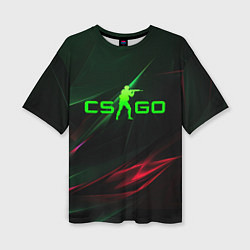 Футболка оверсайз женская CSGO green logo, цвет: 3D-принт