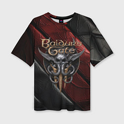 Футболка оверсайз женская Baldurs Gate 3 logo dark, цвет: 3D-принт