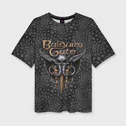 Футболка оверсайз женская Baldurs Gate 3 logo dark black, цвет: 3D-принт