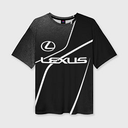 Женская футболка оверсайз Lexus - white line