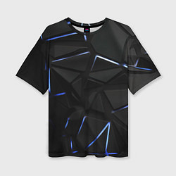 Футболка оверсайз женская Black texture neon line, цвет: 3D-принт