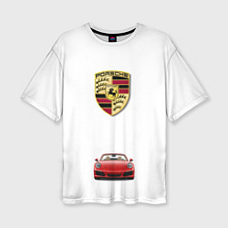 Женская футболка оверсайз Porsche car