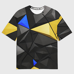 Женская футболка оверсайз Black yellow elements