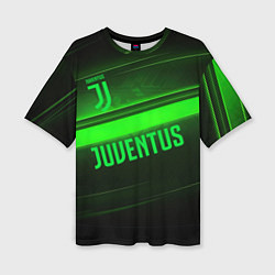 Футболка оверсайз женская Juventus green line, цвет: 3D-принт