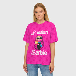 Футболка оверсайз женская Barbie russian, цвет: 3D-принт — фото 2